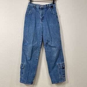 Vintage 90s Y2k Cargo Utility Ankle Pocket Denim Jeans Skater Indie Grunge XS